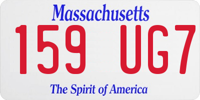 MA license plate 159UG7