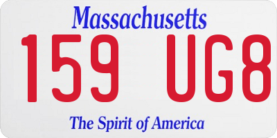 MA license plate 159UG8