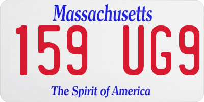 MA license plate 159UG9