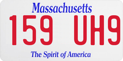 MA license plate 159UH9