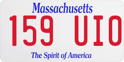 MA license plate 159UI0