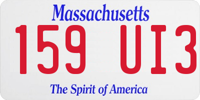 MA license plate 159UI3