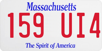 MA license plate 159UI4