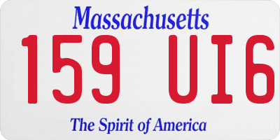 MA license plate 159UI6