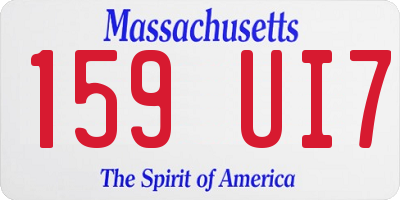 MA license plate 159UI7