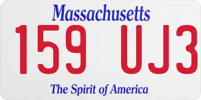MA license plate 159UJ3