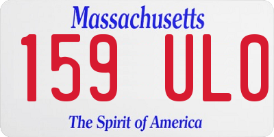 MA license plate 159UL0