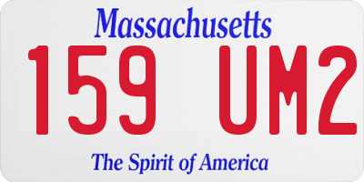 MA license plate 159UM2