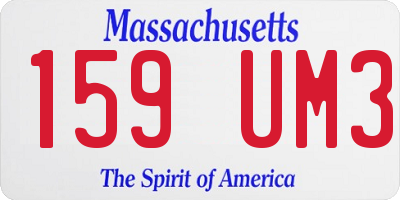 MA license plate 159UM3