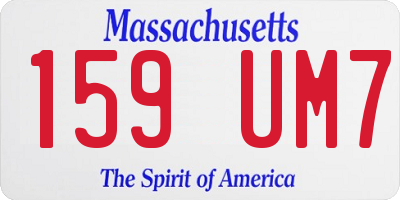 MA license plate 159UM7