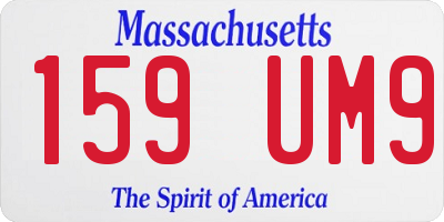 MA license plate 159UM9