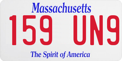 MA license plate 159UN9