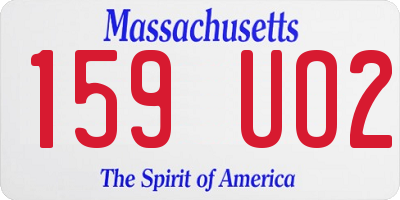 MA license plate 159UO2