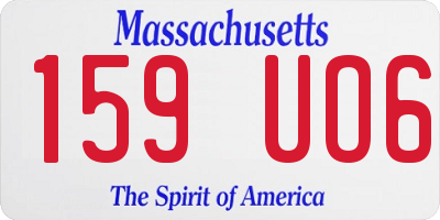 MA license plate 159UO6