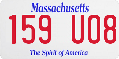 MA license plate 159UO8