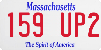 MA license plate 159UP2