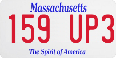 MA license plate 159UP3