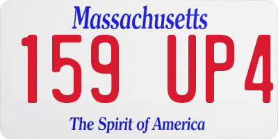MA license plate 159UP4