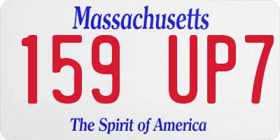 MA license plate 159UP7