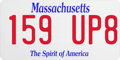 MA license plate 159UP8