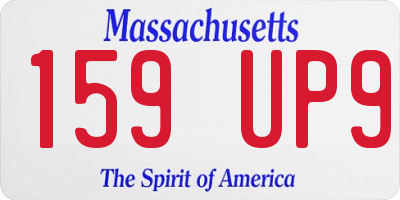 MA license plate 159UP9