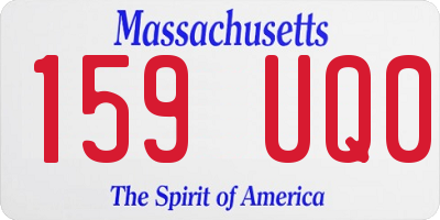 MA license plate 159UQ0