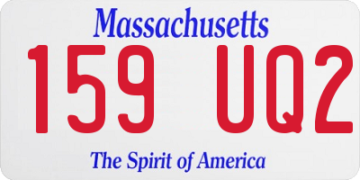 MA license plate 159UQ2