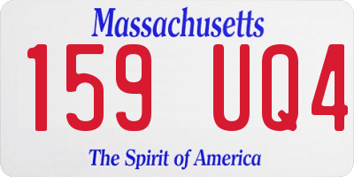 MA license plate 159UQ4