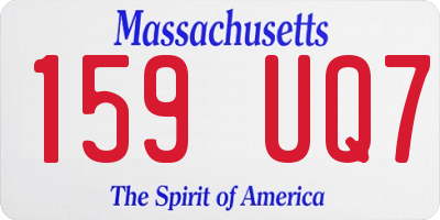 MA license plate 159UQ7