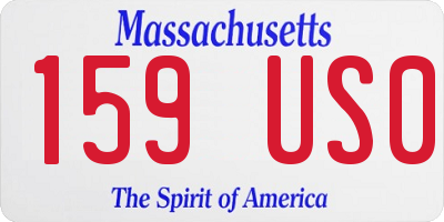 MA license plate 159US0