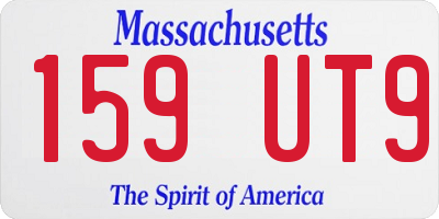 MA license plate 159UT9