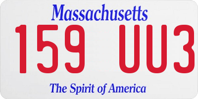 MA license plate 159UU3