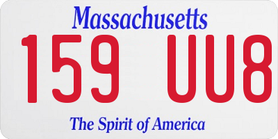 MA license plate 159UU8