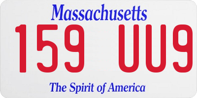 MA license plate 159UU9