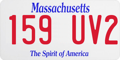 MA license plate 159UV2