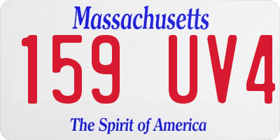 MA license plate 159UV4