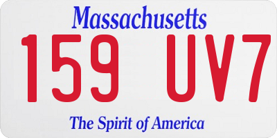 MA license plate 159UV7