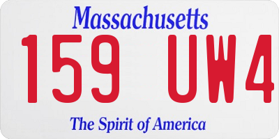 MA license plate 159UW4