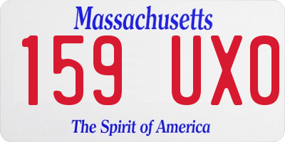 MA license plate 159UX0