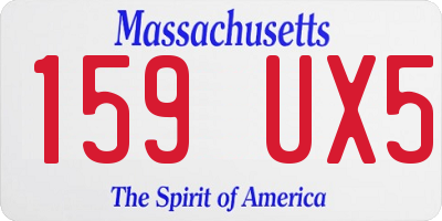 MA license plate 159UX5