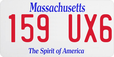 MA license plate 159UX6