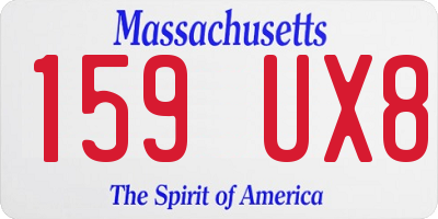 MA license plate 159UX8
