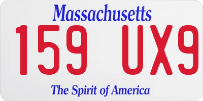 MA license plate 159UX9