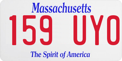 MA license plate 159UY0