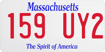 MA license plate 159UY2