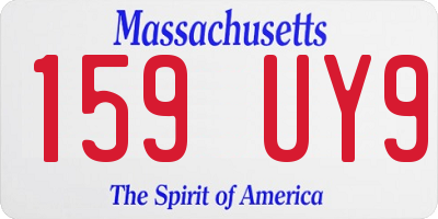 MA license plate 159UY9