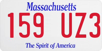 MA license plate 159UZ3