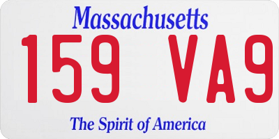 MA license plate 159VA9