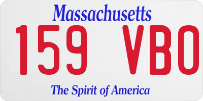 MA license plate 159VB0