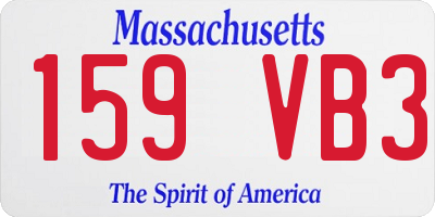 MA license plate 159VB3